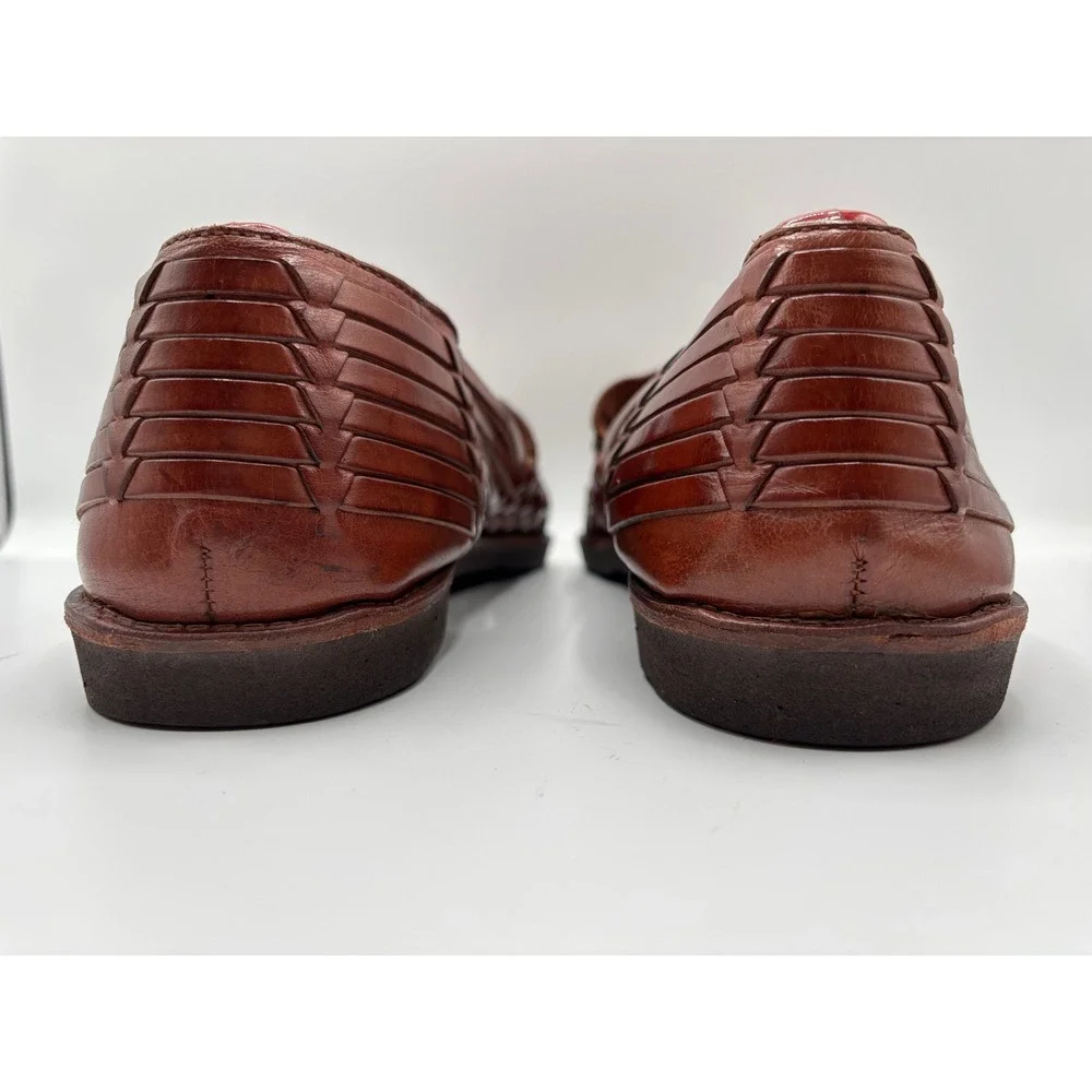 Nordstrom Handwoven Men's Brown Leather Huarache Woven Sandals Shoes Size 13